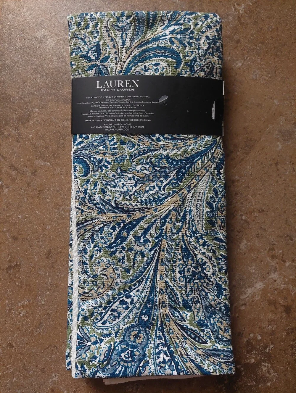Lauren Ralph Lauren Blue, Green & Cream Paisley Kitchen Towels - Set of 3